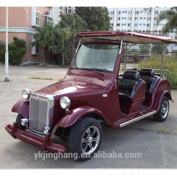 Casa de jardim de 2 lugares, villa e restaurante, hotel e resort Carro de vintage clássico vermelho elétrico com 2 banco traseiro